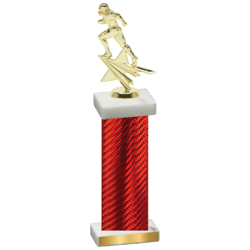 Single Red Carbon Fiber Football Trophy