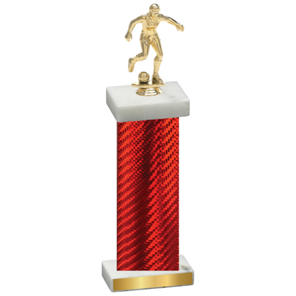 Single Red Carbon Fiber Soccer Trophy