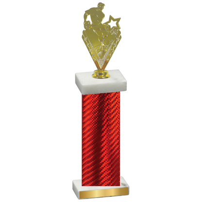 Single Red Carbon Fiber Rugby Trophy