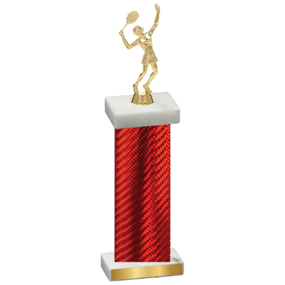 Single Red Carbon Fiber Tennis Trophy