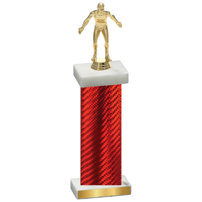 Single Red Carbon Fiber Wrestling Trophy