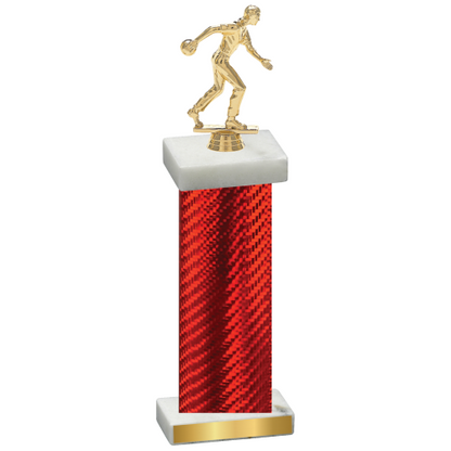 Single Red Carbon Fiber Bowling Trophy