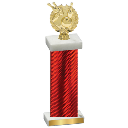 Single Red Carbon Fiber Bowling Trophy