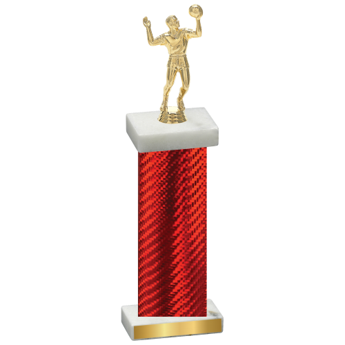 Single Red Carbon Fiber Volleyball Trophy