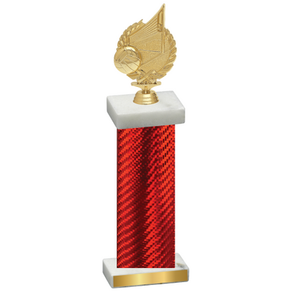 Single Red Carbon Fiber Volleyball Trophy