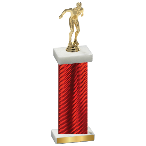 Single Red Carbon Fiber Swimming Trophy