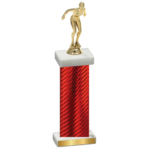 Single Red Carbon Fiber Tennis Trophy