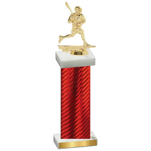 Single Red Carbon Fiber Lacrosse Trophy