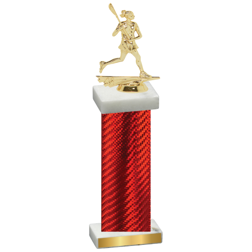 Single Red Carbon Fiber Lacrosse Trophy