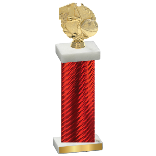 Single Red Carbon Fiber Basketball Trophy