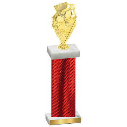 Single Red Carbon Fiber Pickleball Trophy