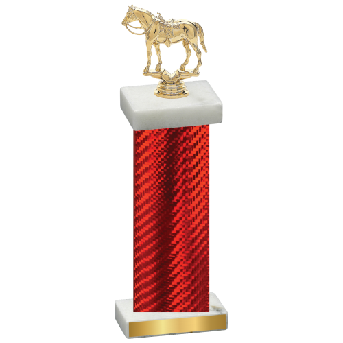 Single Red Carbon Fiber Horses Trophy