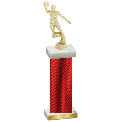 Single Red Carbon Fiber Basketball Trophy