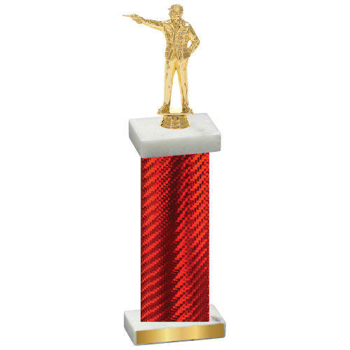 Single Red Carbon Fiber Shooter Trophy