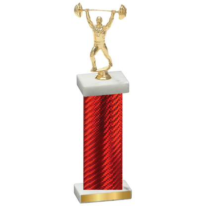 Single Red Carbon Fiber Weights Trophy