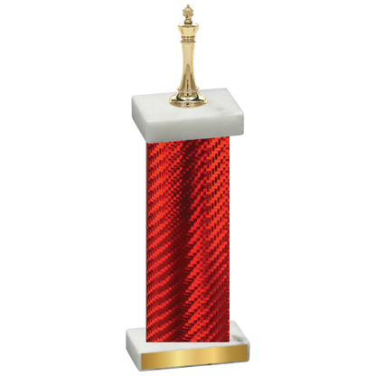 Single Red Carbon Fiber Chess Trophy