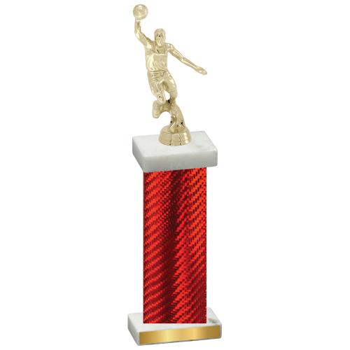 Single Red Carbon Fiber Basketball Trophy