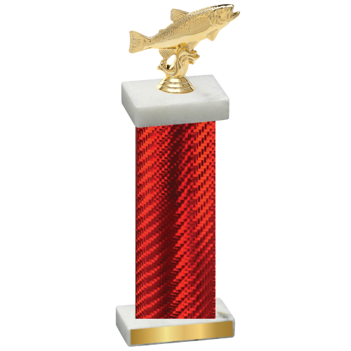 Single Red Carbon Fiber Fishing Trophy