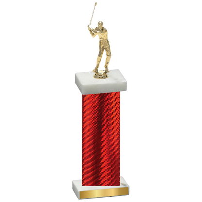 Single Red Carbon Fiber Golf Trophy