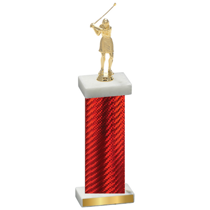 Single Red Carbon Fiber Golf Trophy