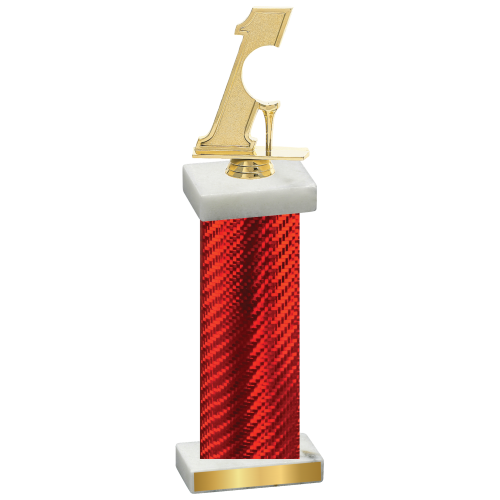 Single Red Carbon Fiber Golf Trophy