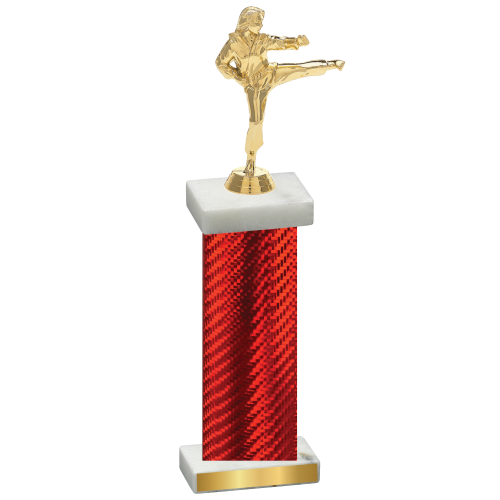 Single Red Carbon Fiber Karate Trophy