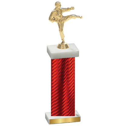 Single Red Carbon Fiber Karate Trophy