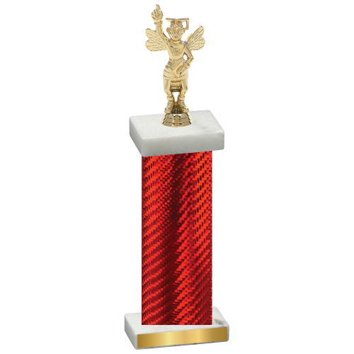 Single Red Carbon Fiber Academics Trophy