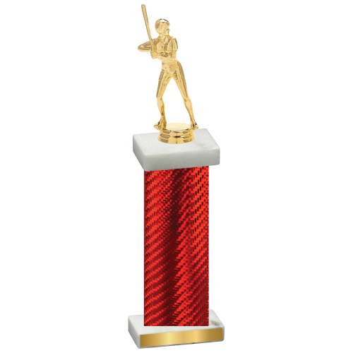 Single Red Carbon Fiber Softball Trophy