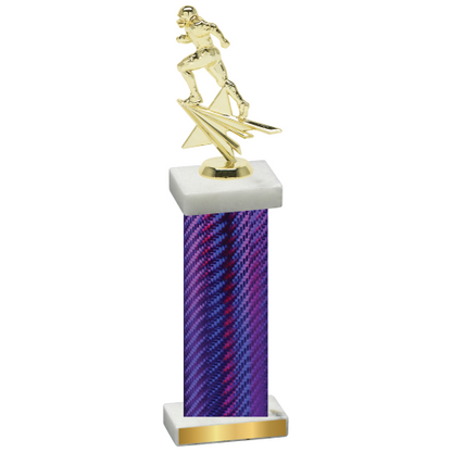 Single Purple Carbon Fiber Football Trophy