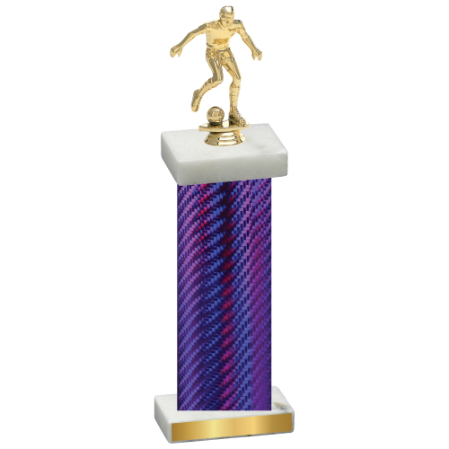 Single Purple Carbon Fiber Soccer Trophy