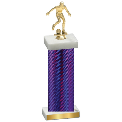 Single Purple Carbon Fiber Soccer Trophy