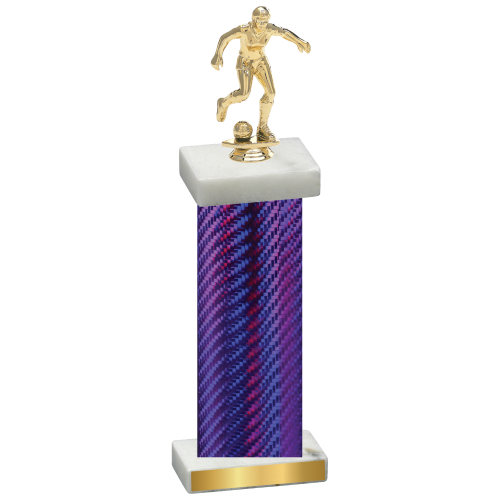 Single Purple Carbon Fiber Soccer Trophy