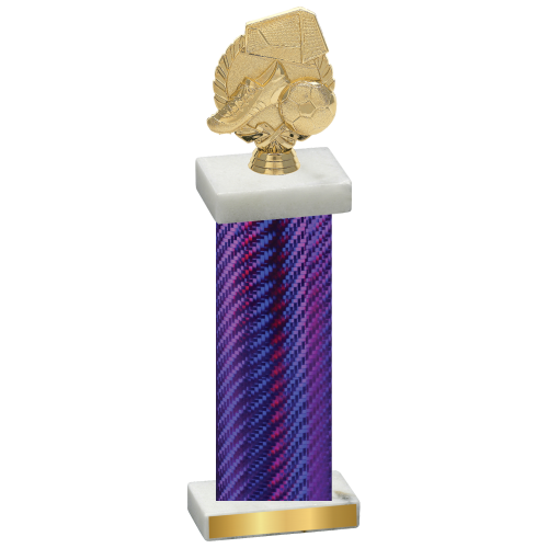 Single Purple Carbon Fiber Soccer Trophy