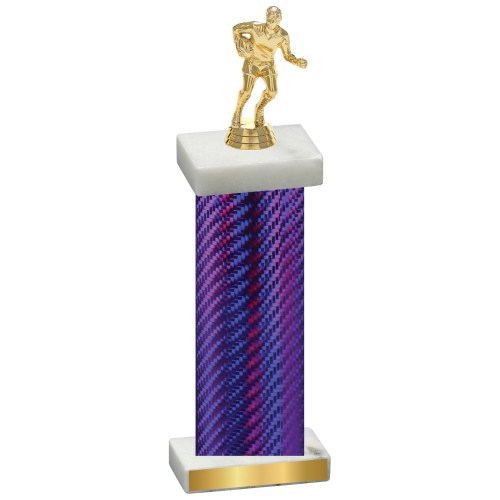 Single Purple Carbon Fiber Rugby Trophy