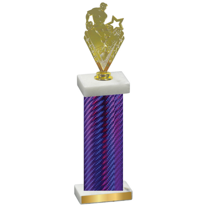 Single Purple Carbon Fiber Rugby Trophy