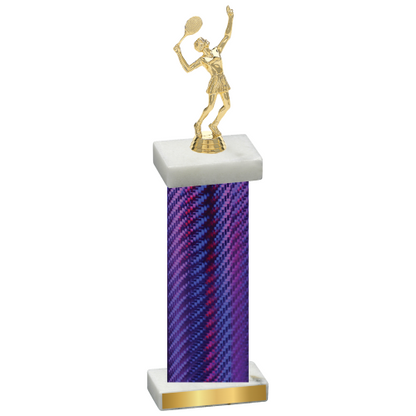 Single Purple Carbon Fiber Tennis Trophy