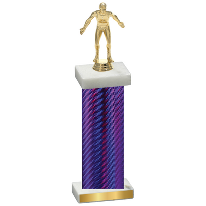 Single Purple Carbon Fiber Wrestling Trophy