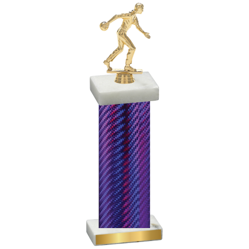 Single Purple Carbon Fiber Bowling Trophy