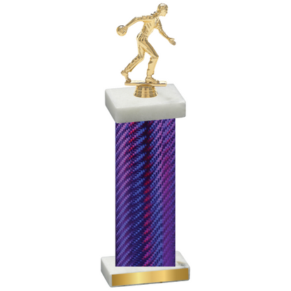 Single Purple Carbon Fiber Bowling Trophy