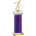 Single Purple Carbon Fiber Bowling Trophy