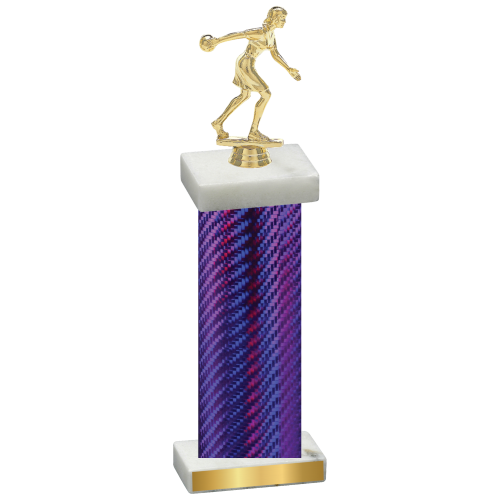 Single Purple Carbon Fiber Bowling Trophy