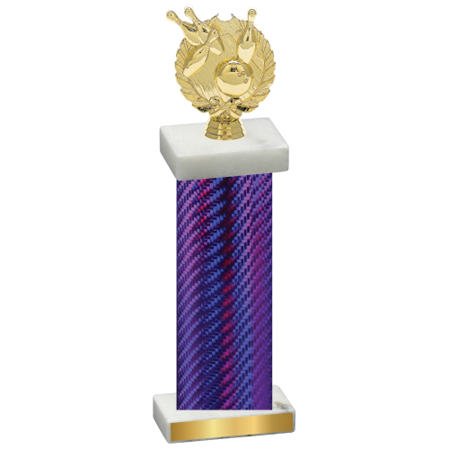 Single Purple Carbon Fiber Bowling Trophy