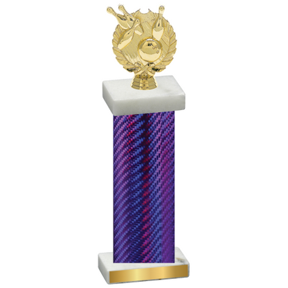 Single Purple Carbon Fiber Bowling Trophy