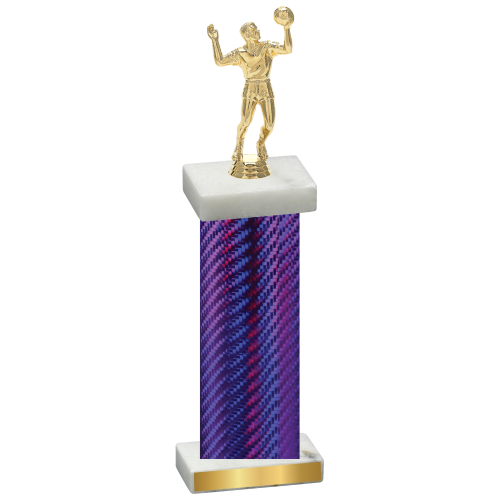 Single Purple Carbon Fiber Volleyball Trophy