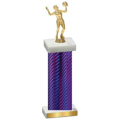 Single Purple Carbon Fiber Volleyball Trophy