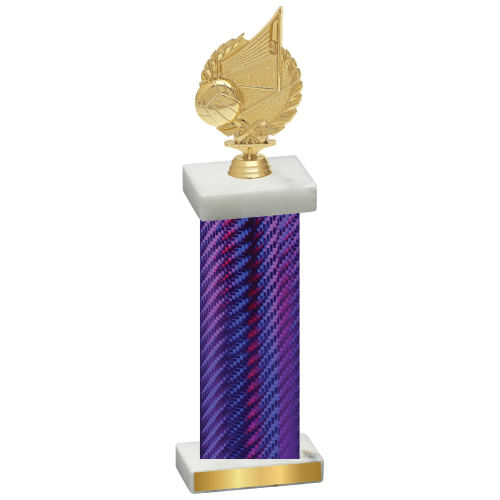 Single Purple Carbon Fiber Volleyball Trophy