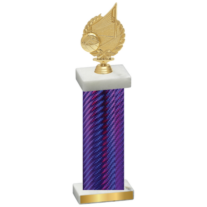 Single Purple Carbon Fiber Volleyball Trophy