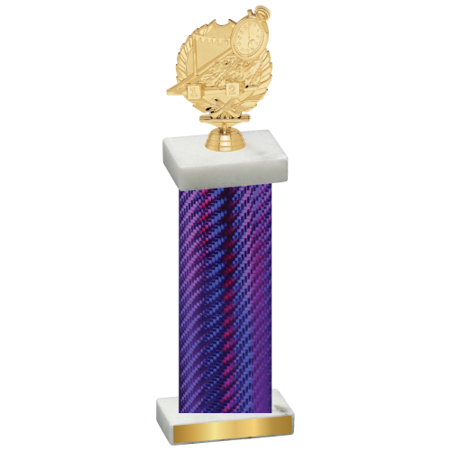 Single Purple Carbon Fiber Swimming Trophy