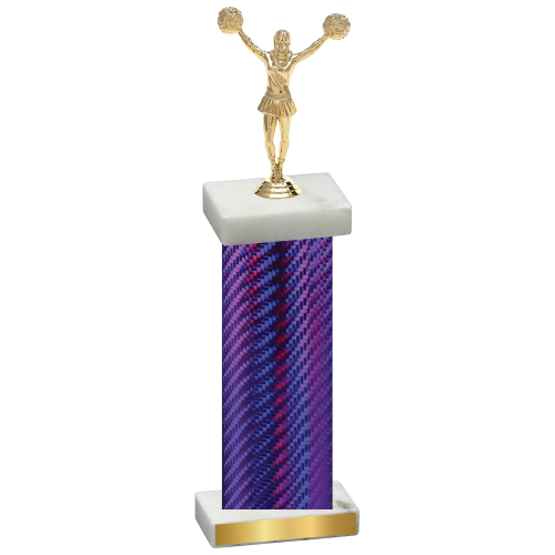 Single Purple Carbon Fiber Cheerleading Trophy